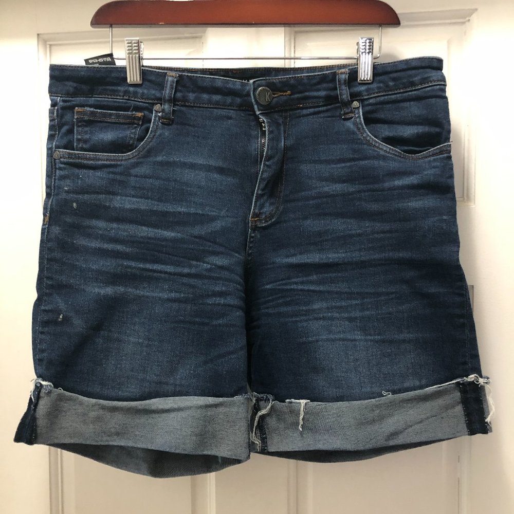 Cuffed Bermuda Jean Shorts